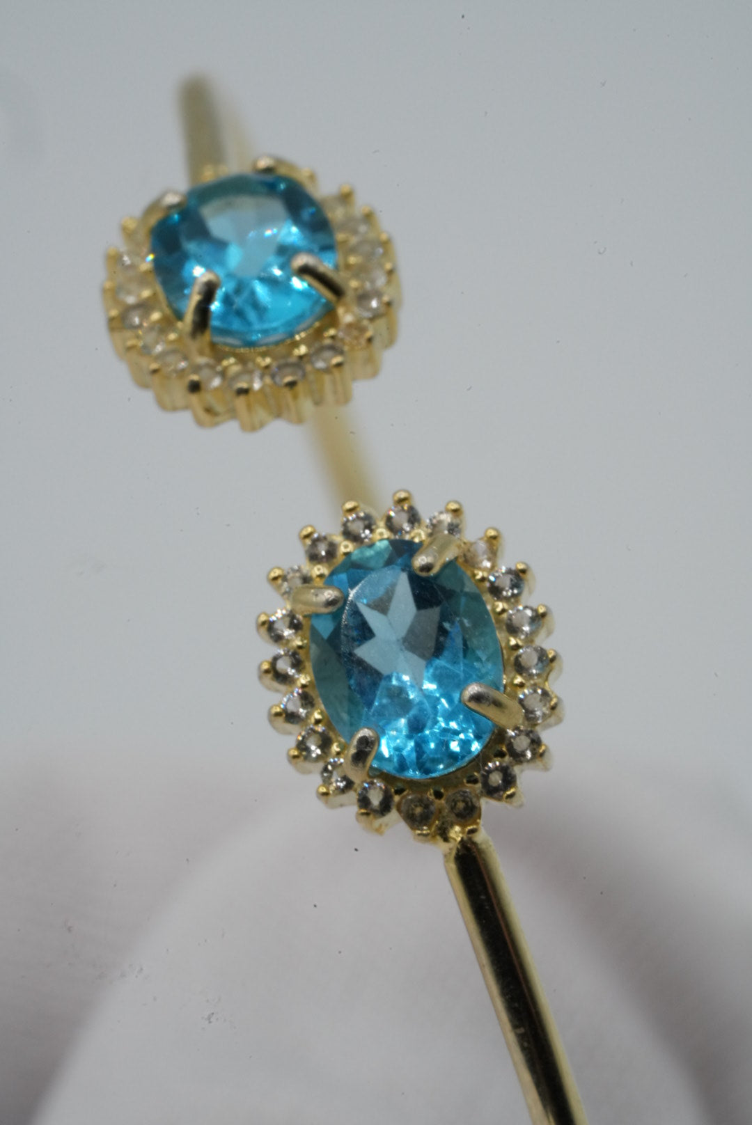Blue & White Topaz Silver Bangle
