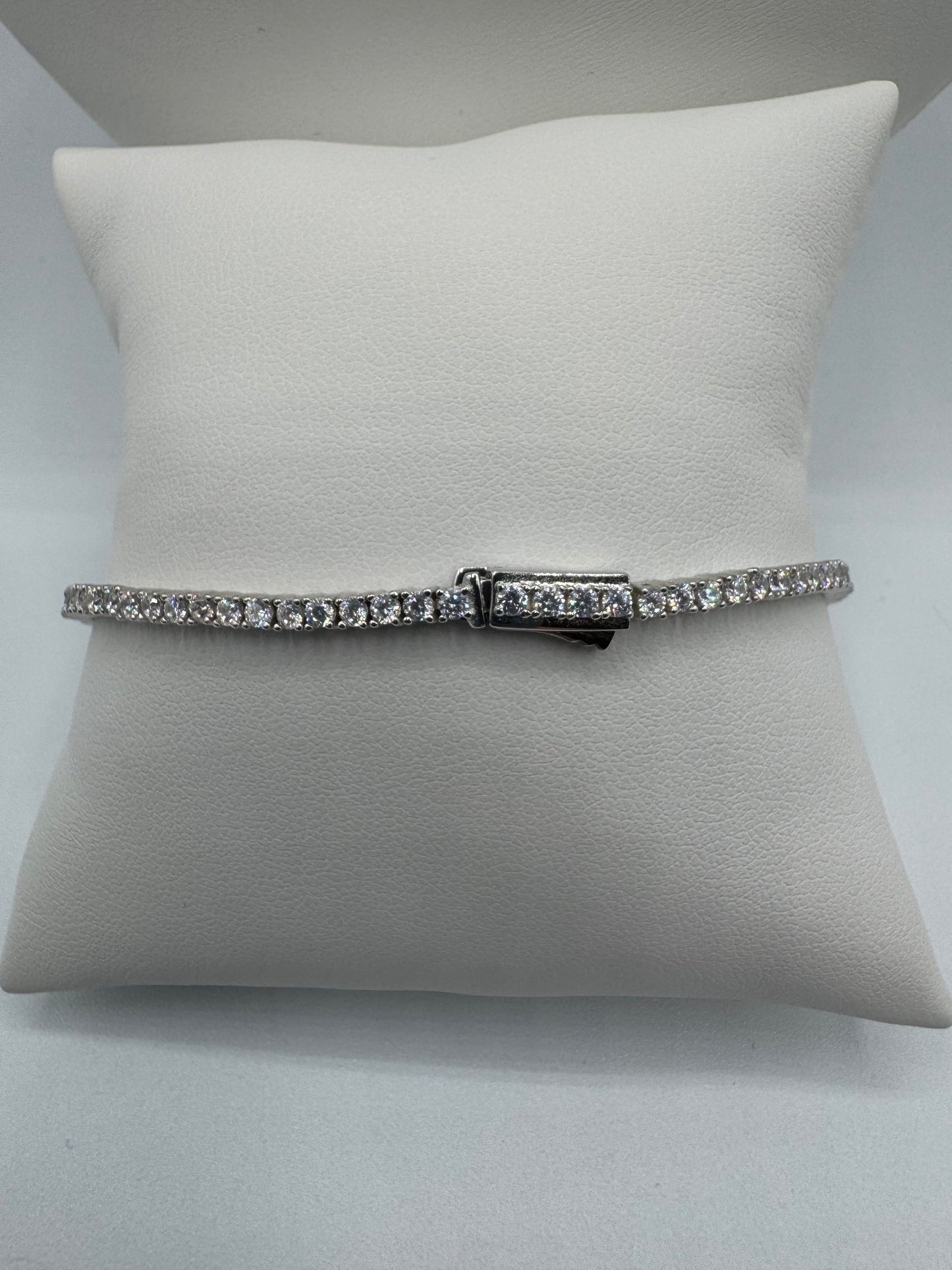 7.5” 2mm CZ Silver Tennis Bracelet