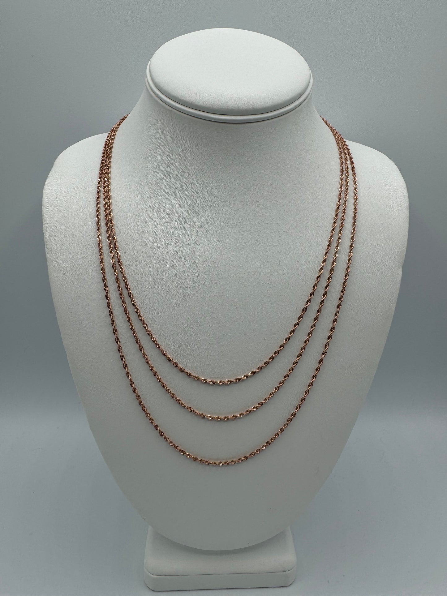 2mm 10k Rose Gold Laser Ropes