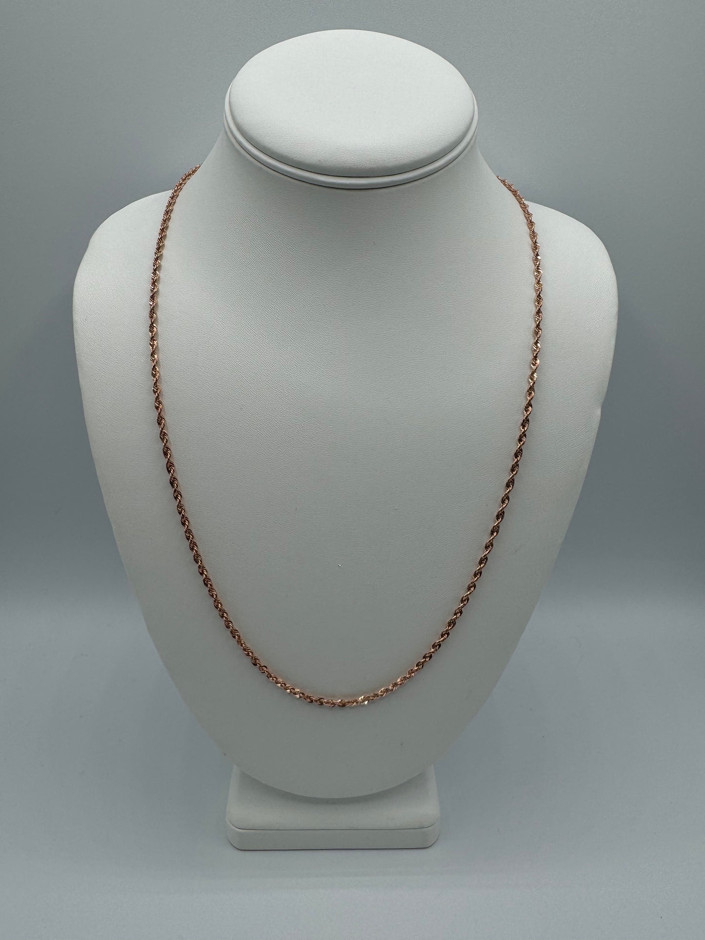24” 2.5mm 10k Rose Gold Laser Rope