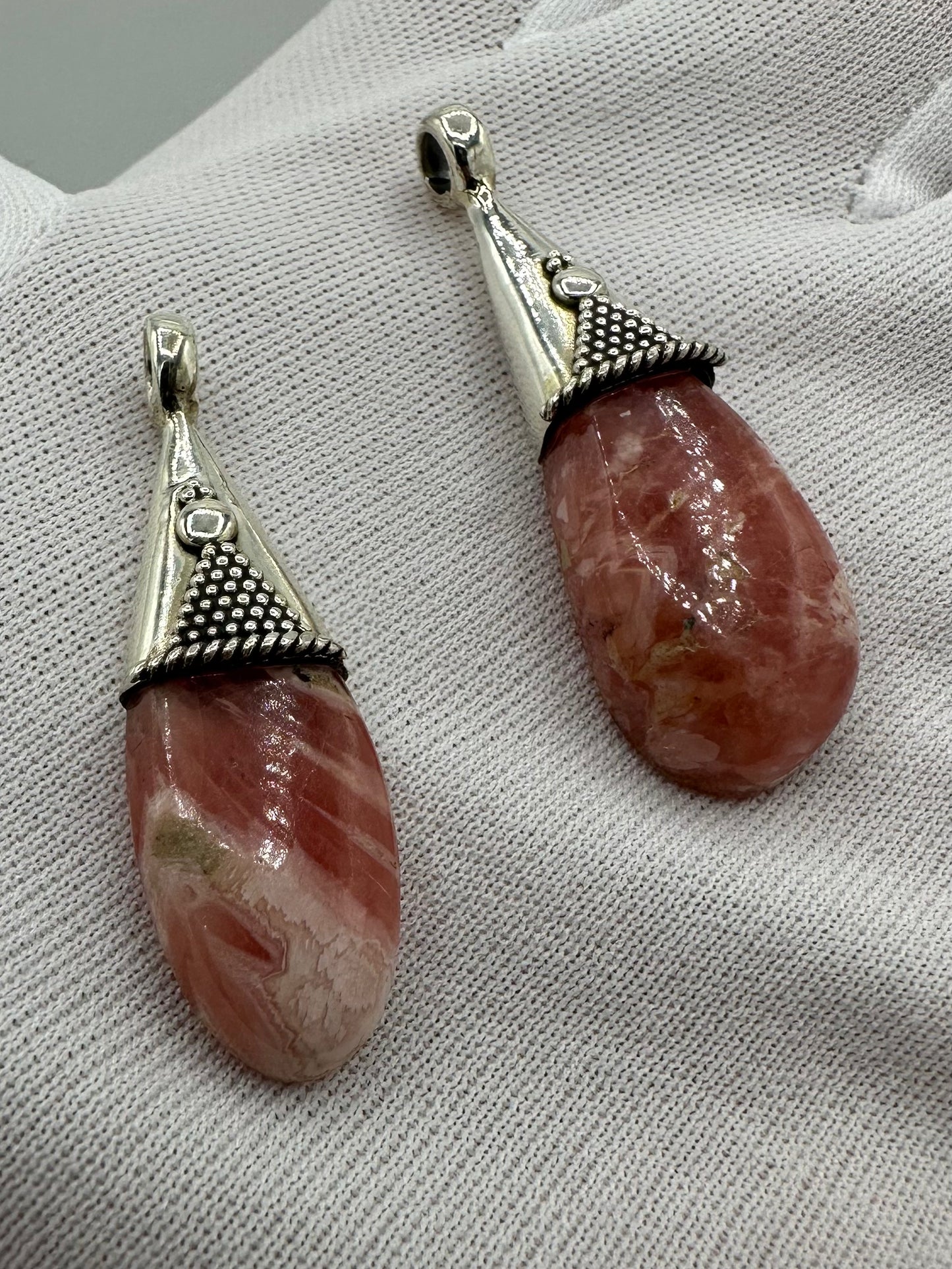 Rhodonite Silver Pendant from Mumbai