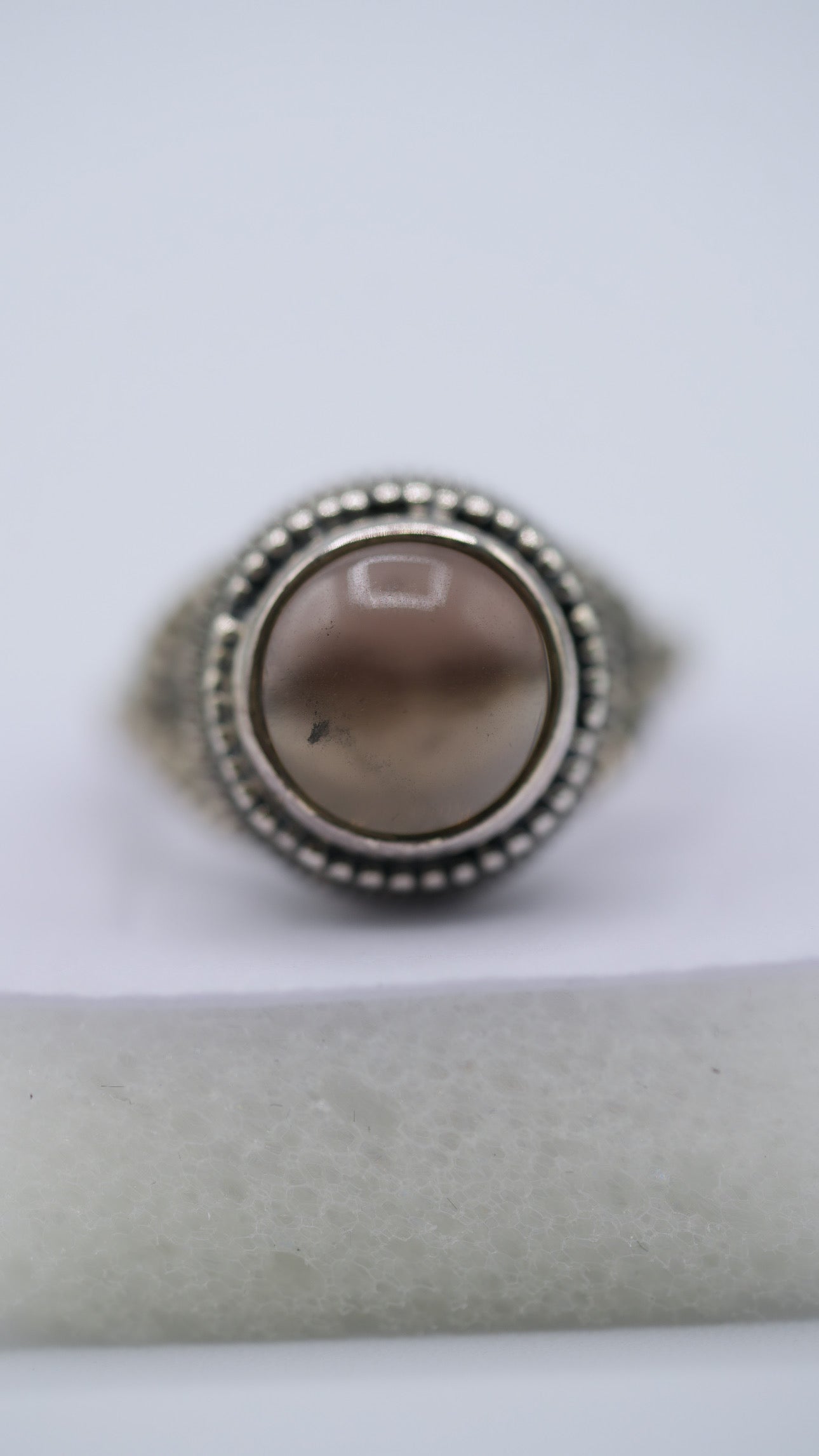 Smokey Quartz Silver Ring