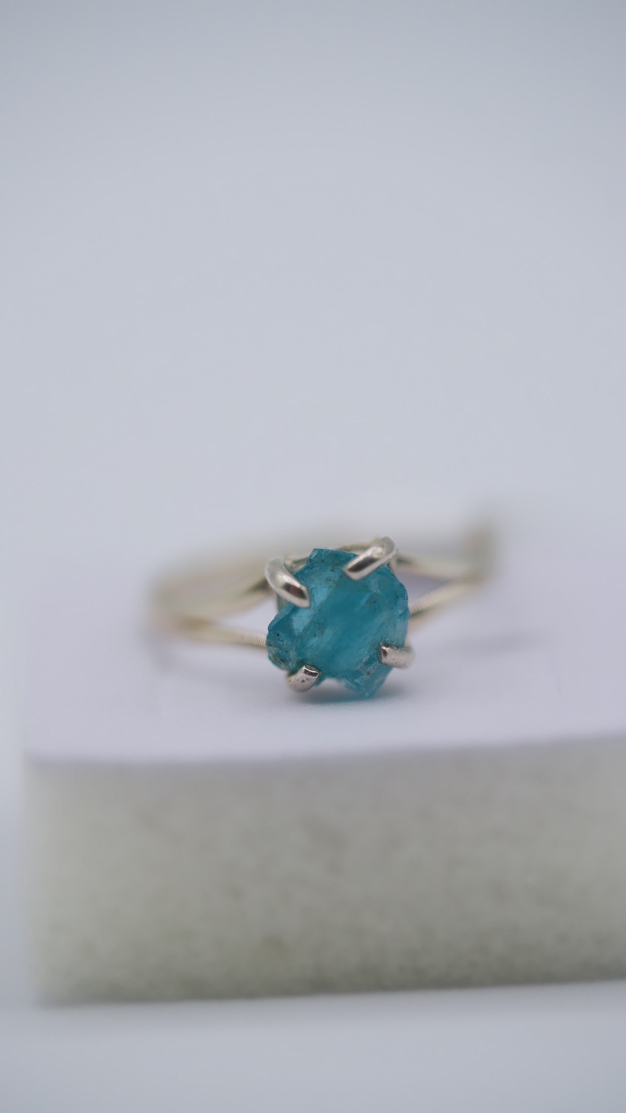 Light Blue Apatite Silver Ring