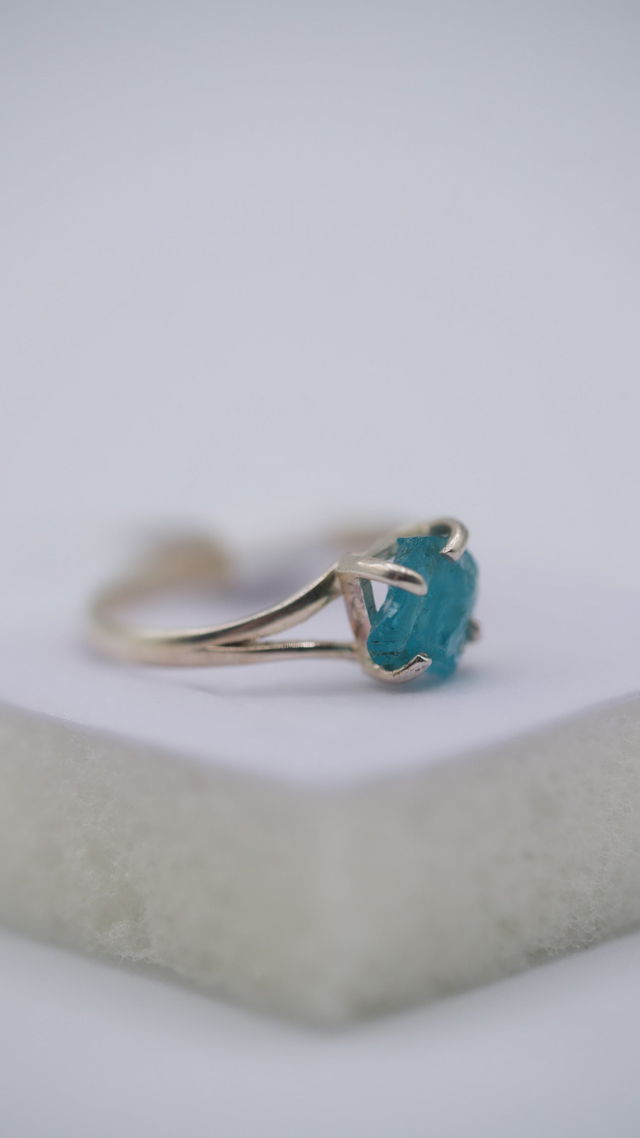 Light Blue Apatite Silver Ring