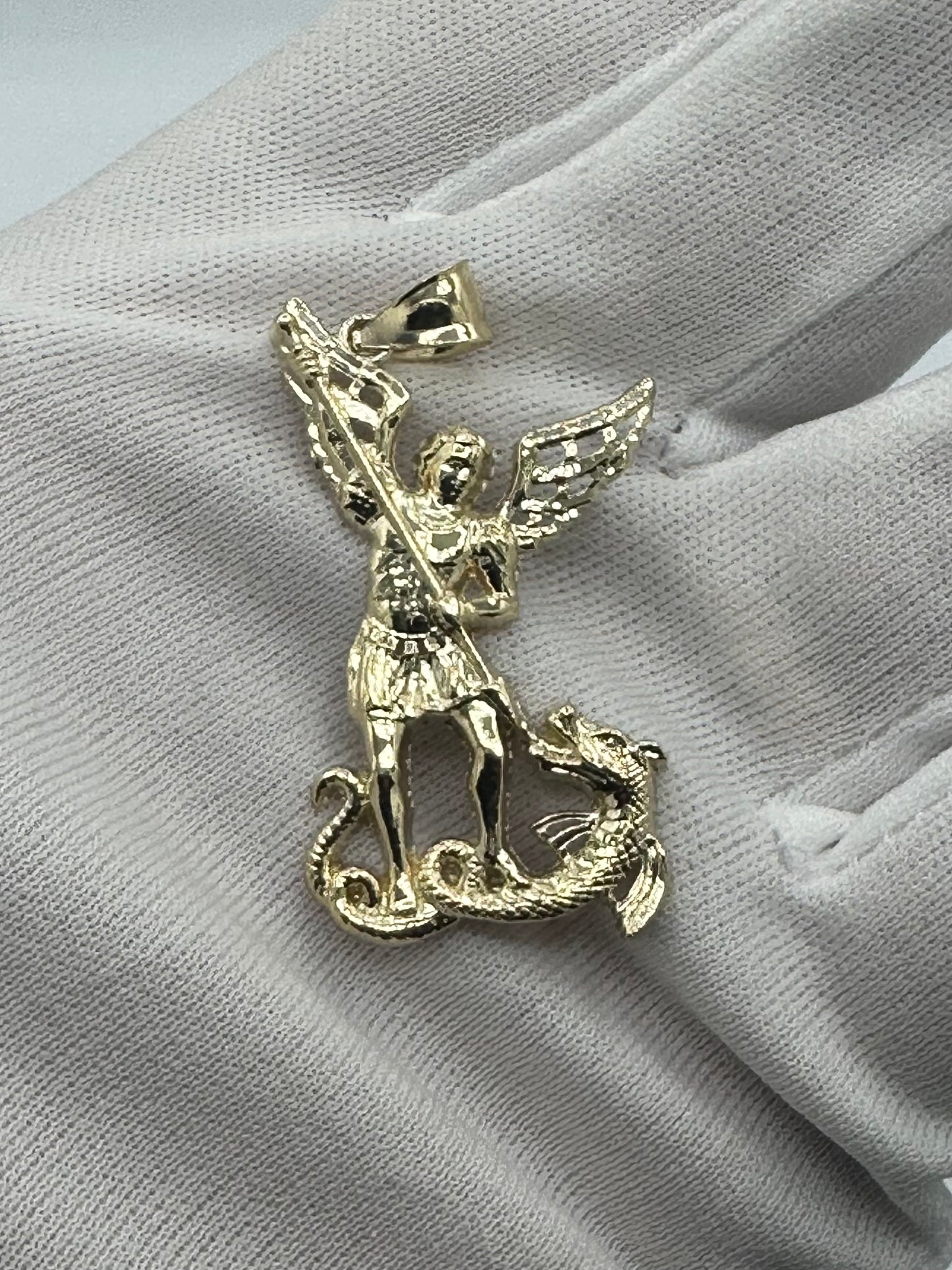 10k Small St Michael Pendant