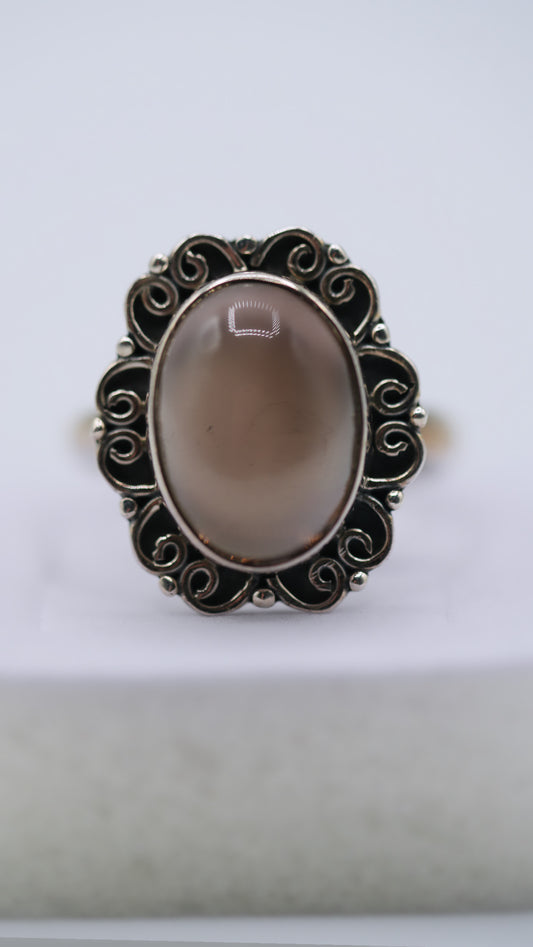 Smokey Quartz Silver Ring