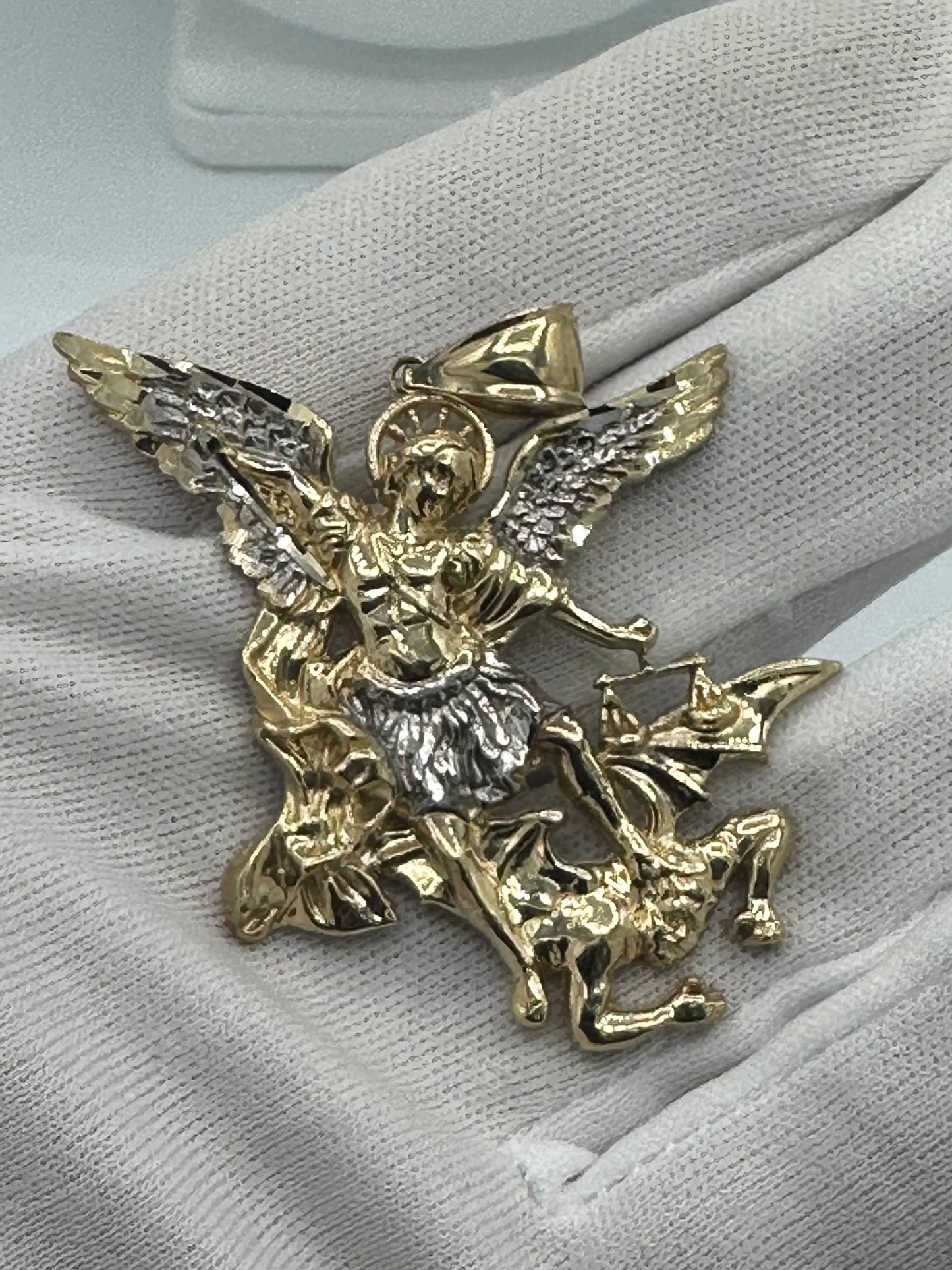 10k Large St Michael Pendant