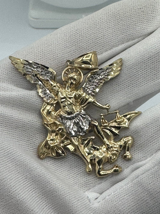 10k Large St Michael Pendant