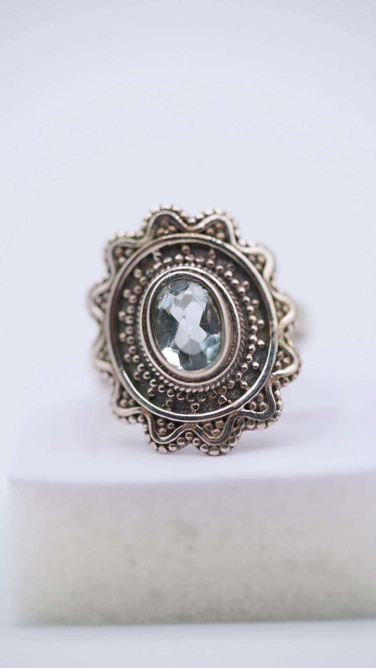 Aquamarine Silver Ring