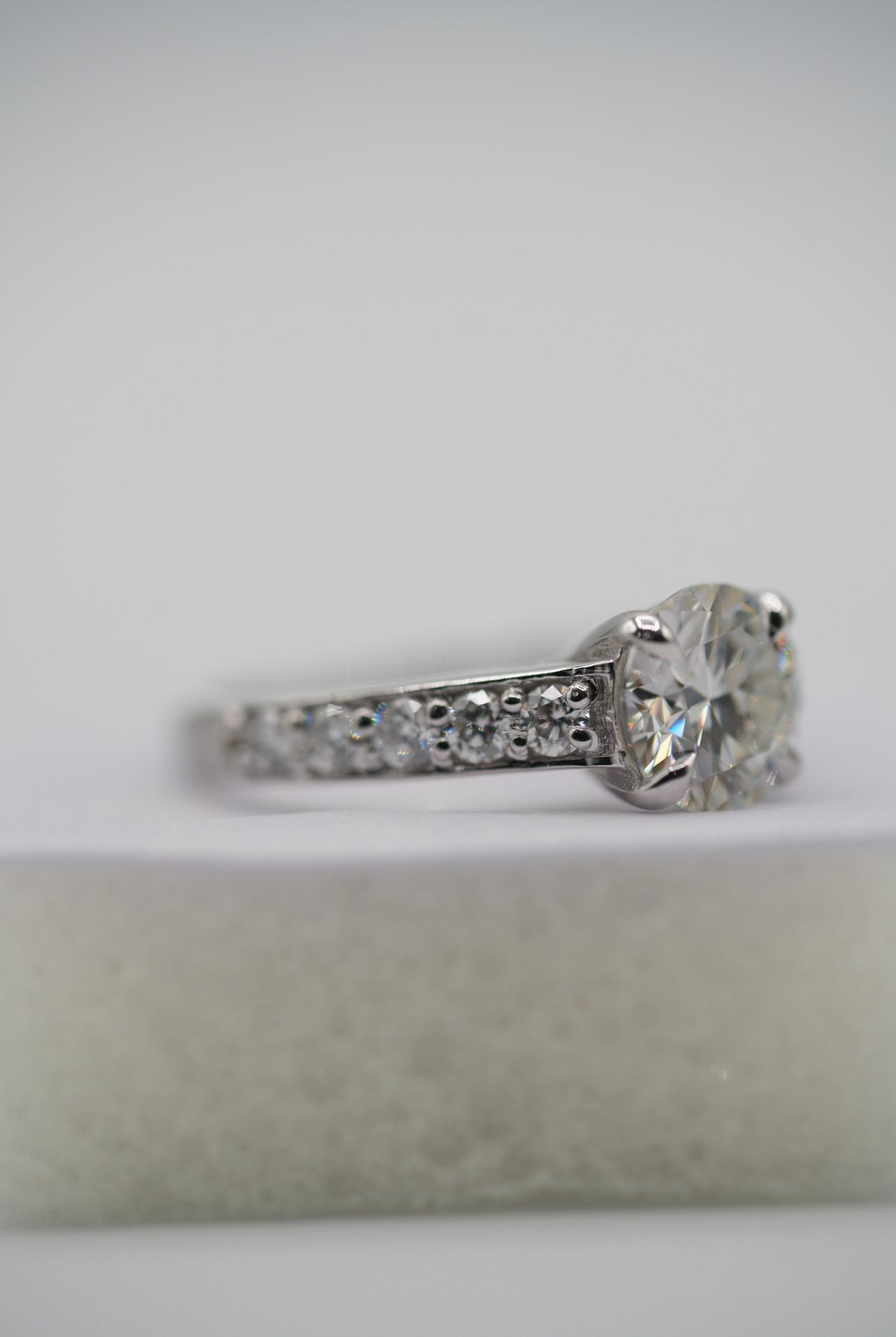 Flawless Moissanite Silver Ring