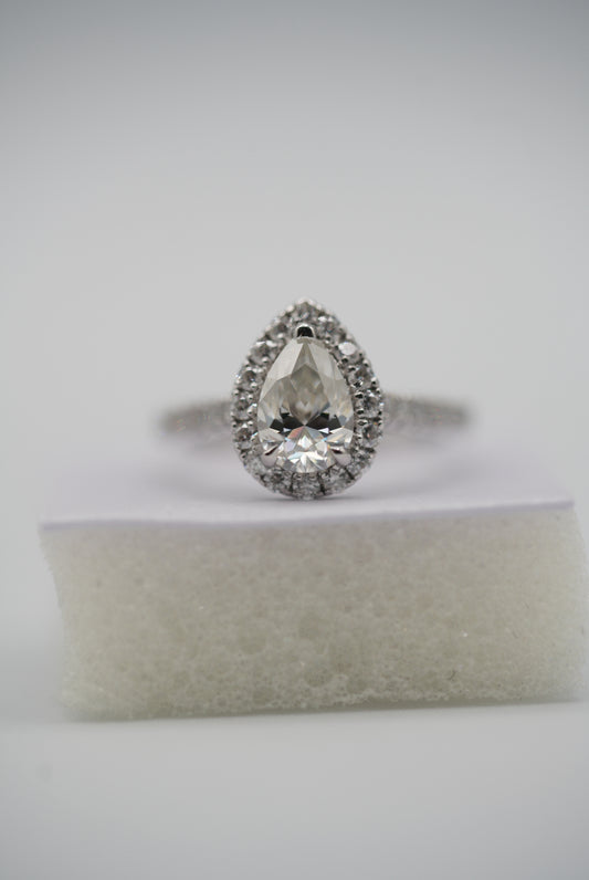 Flawless Moissanite Silver Ring