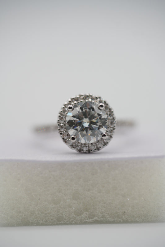 Flawless Moissanite Silver Ring