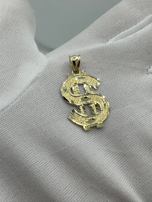 10k Small Dollar Sign Pendant