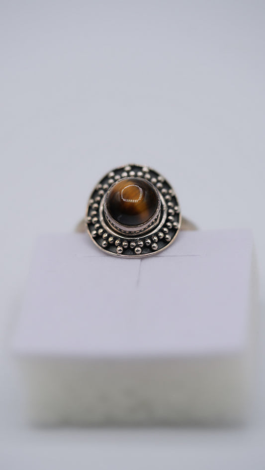 Tigers Eye Silver Ring