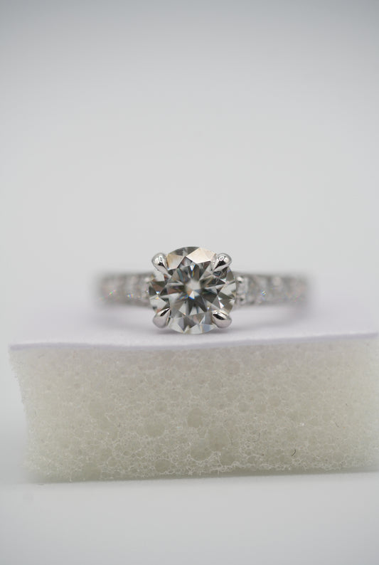 Flawless Moissanite Silver Ring