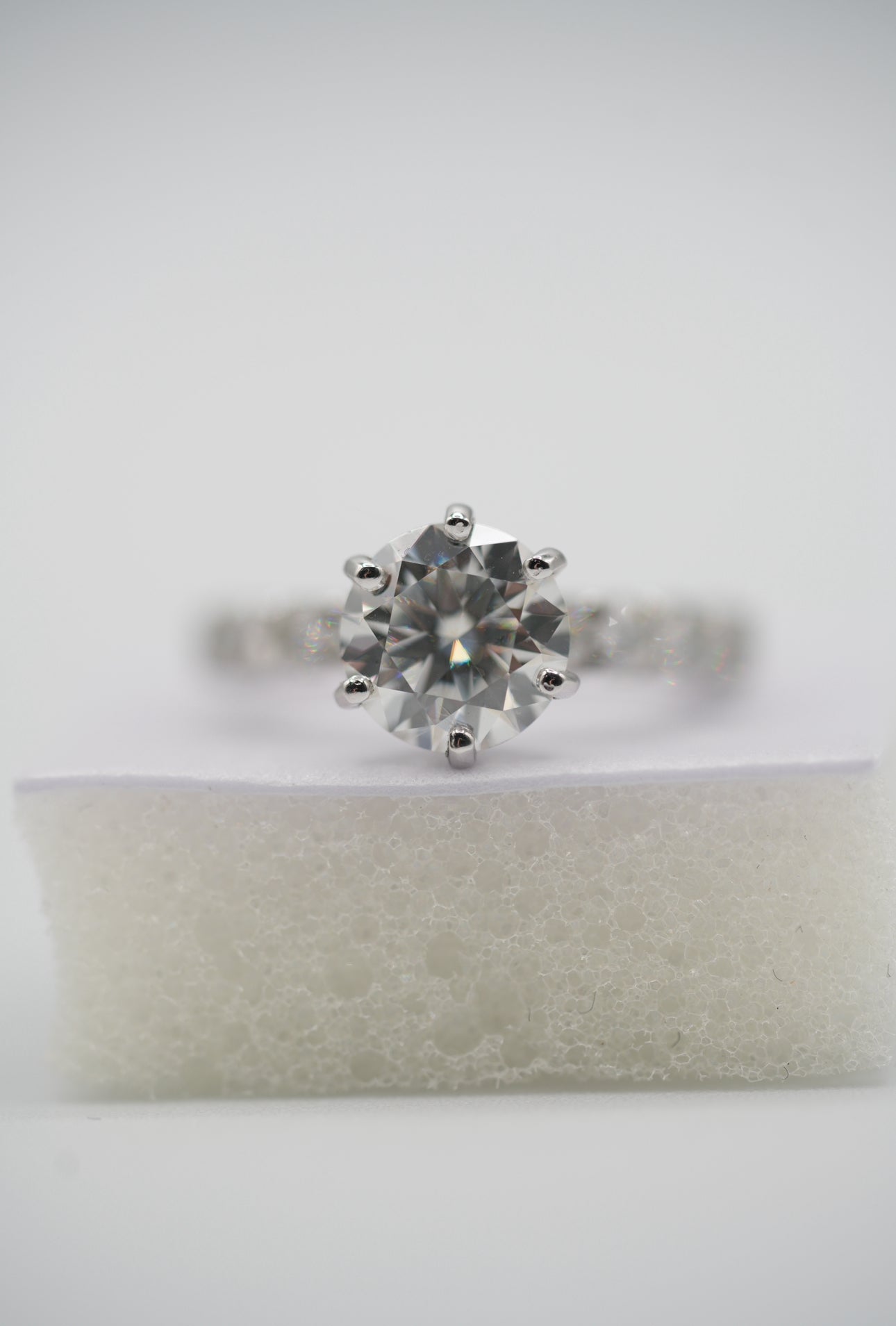 Flawless Moissanite Silver Ring