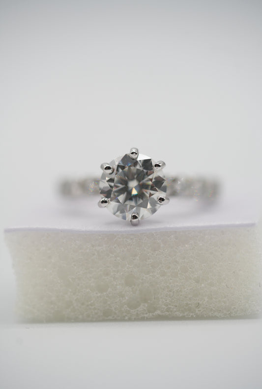 Flawless Moissanite Silver Ring