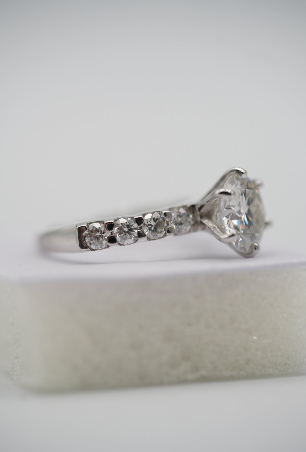 Flawless Moissanite Silver Ring