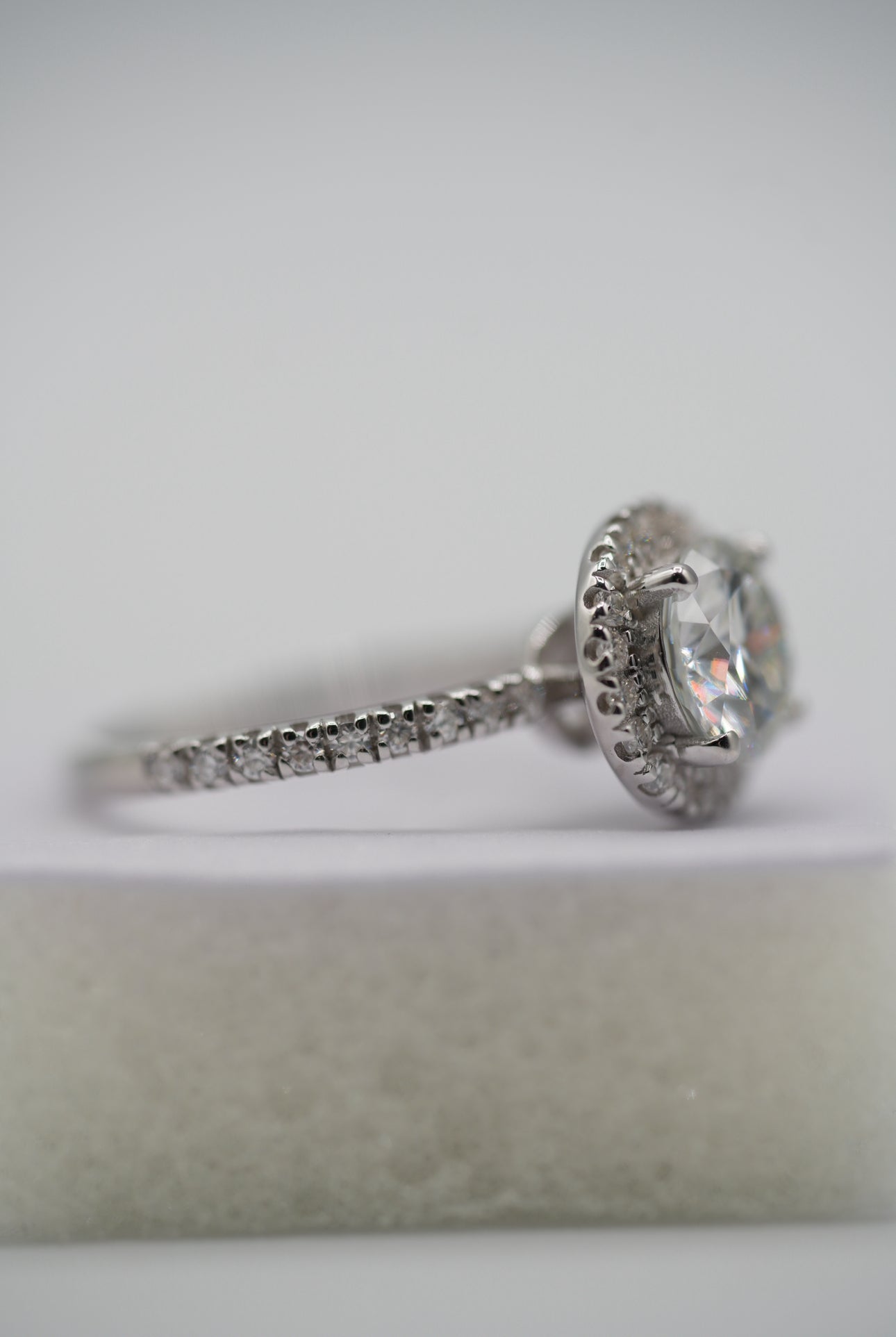 Flawless Moissanite Silver Ring