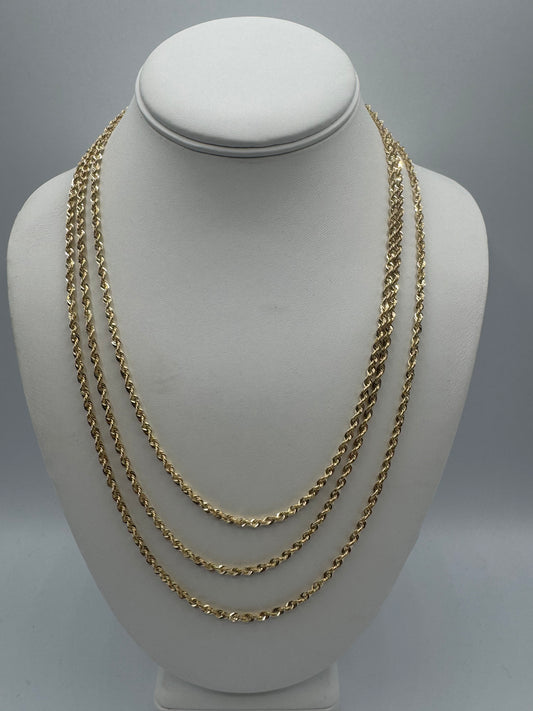 14k 3mm Laser Rope