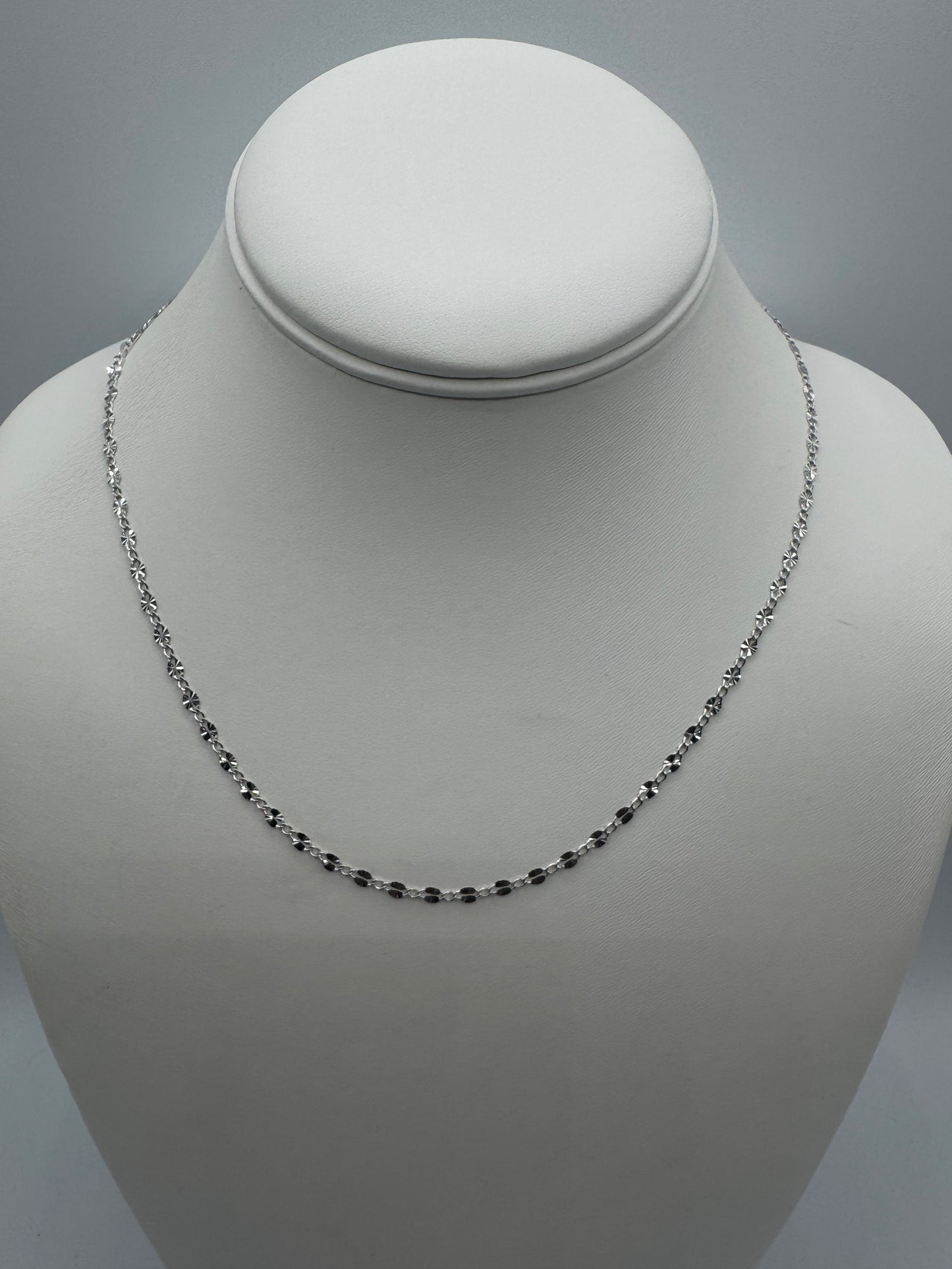14k White Gold Starburst Necklace