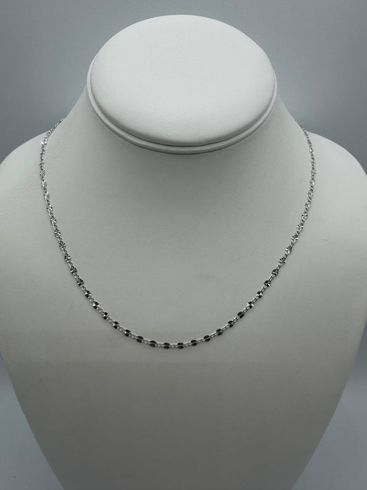 14k White Gold Starburst Necklace