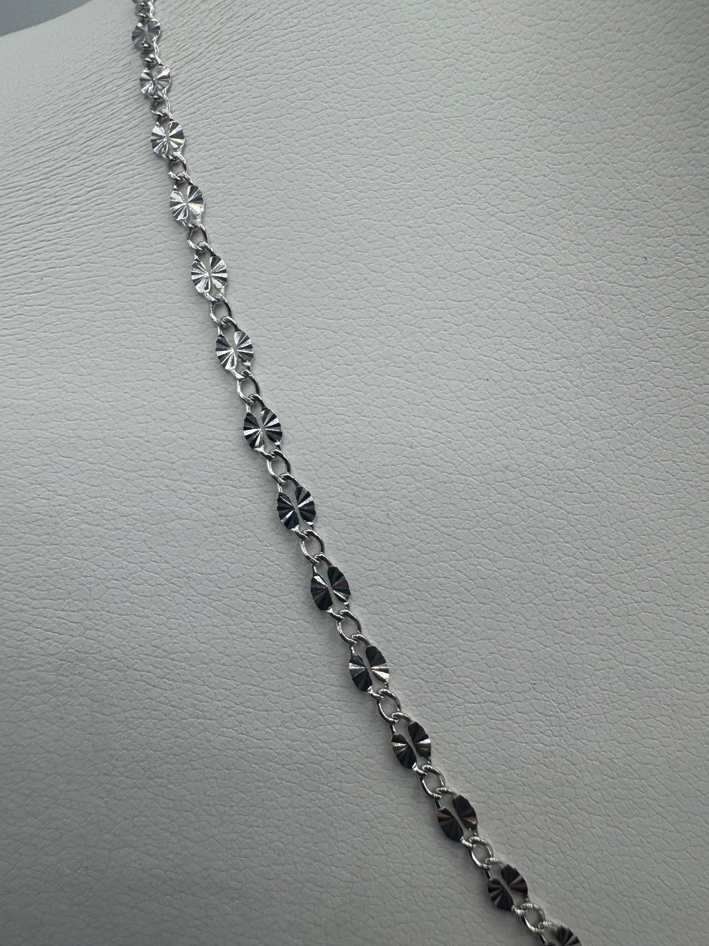 14k White Gold Starburst Necklace