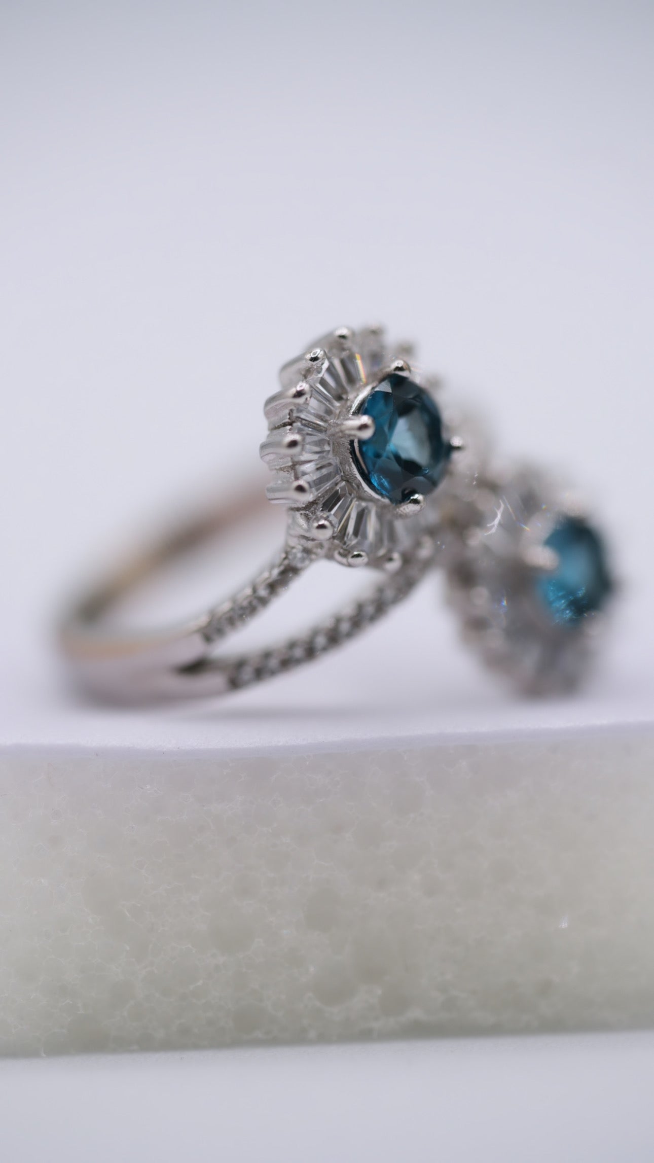 London Blue & White Topaz Silver Ring