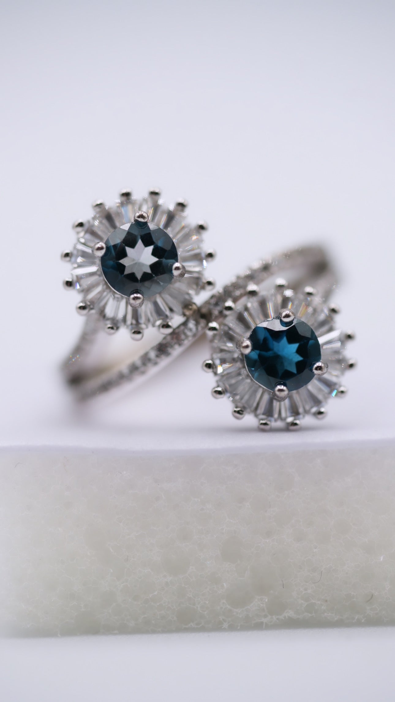 London Blue & White Topaz Silver Ring