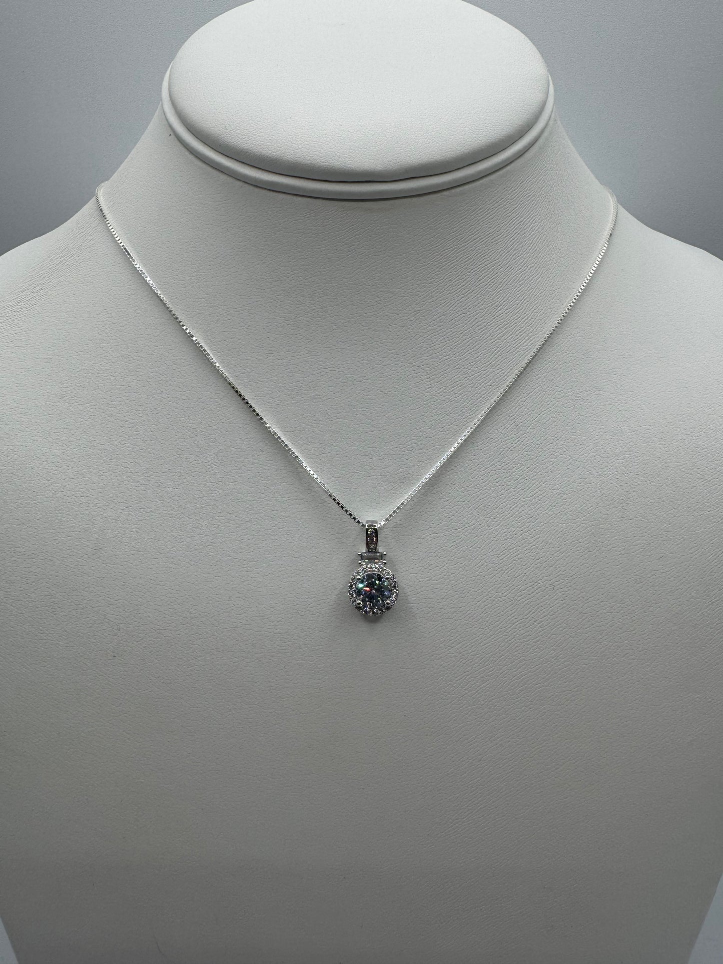 CZ Silver Pendant Necklace