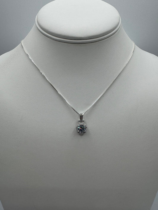 CZ Silver Pendant Necklace