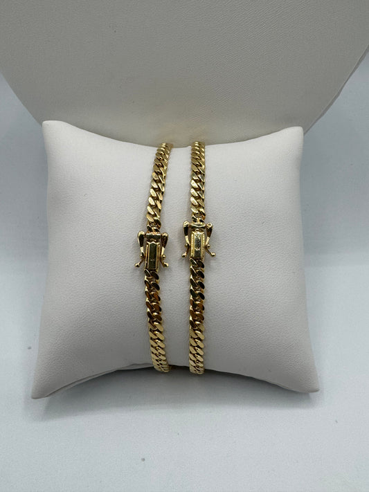 7.5” 4mm 10k Cuban Bracelet