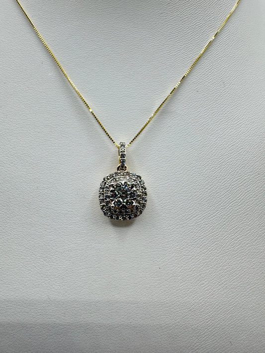 14k .8ctw Nat Diamond Pendant w/ Chain