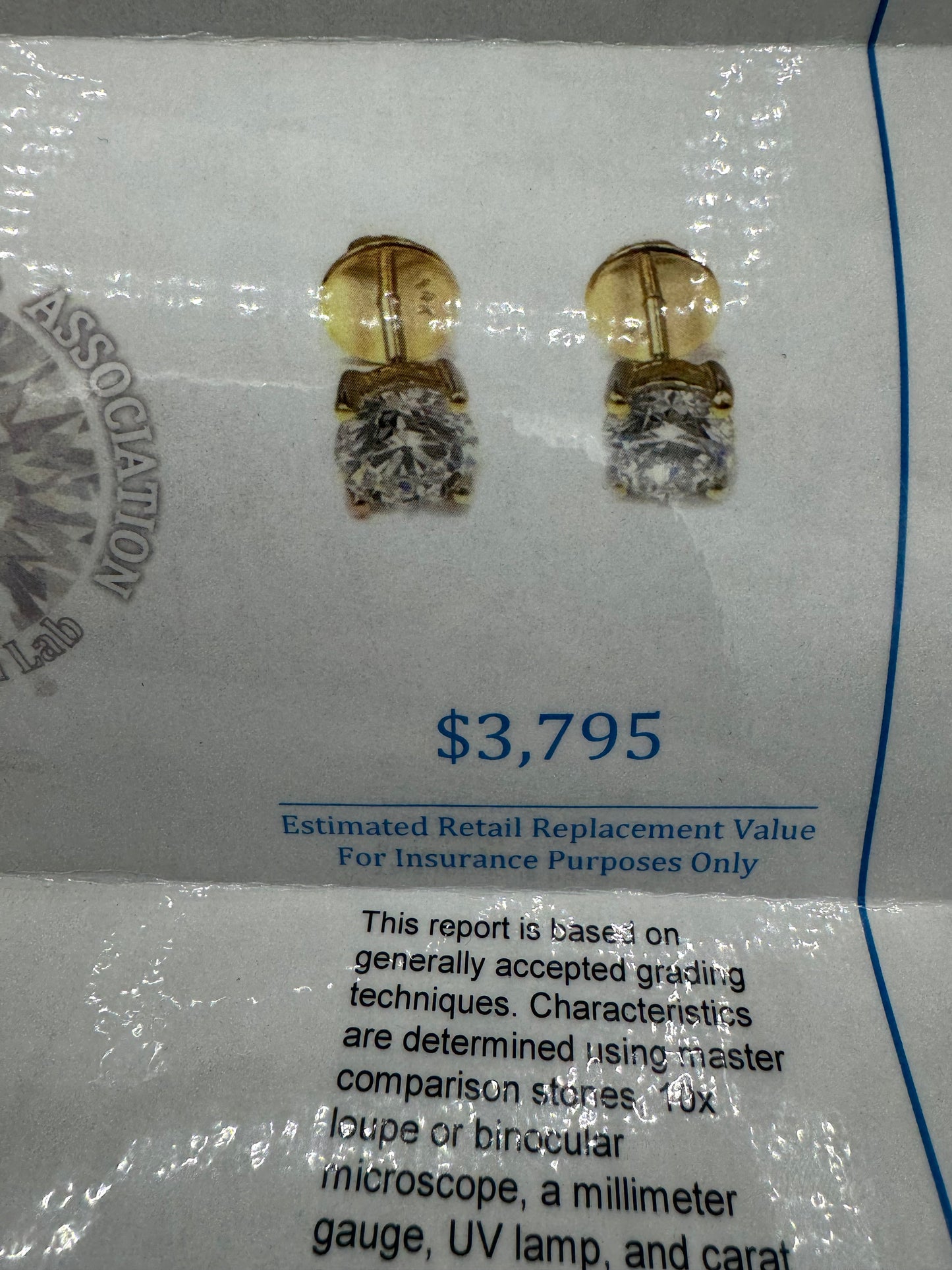 2ctw VVS D-F 14k yellow gold screw back diamond earrings