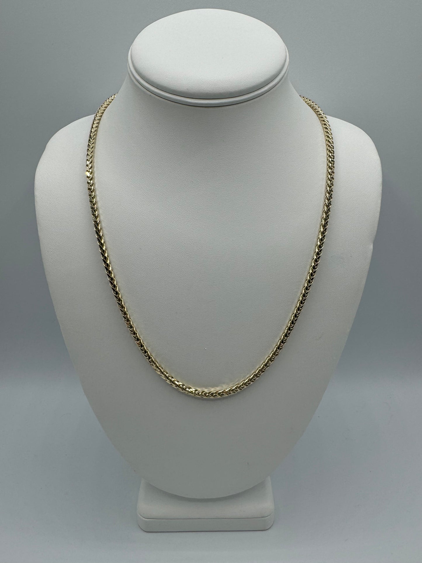 22” 10kt gold 4mm palm link