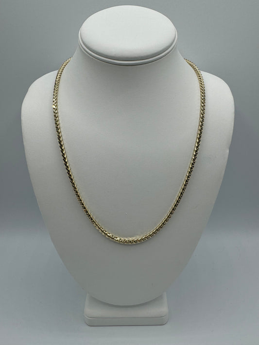 22” 10kt gold 4mm palm link