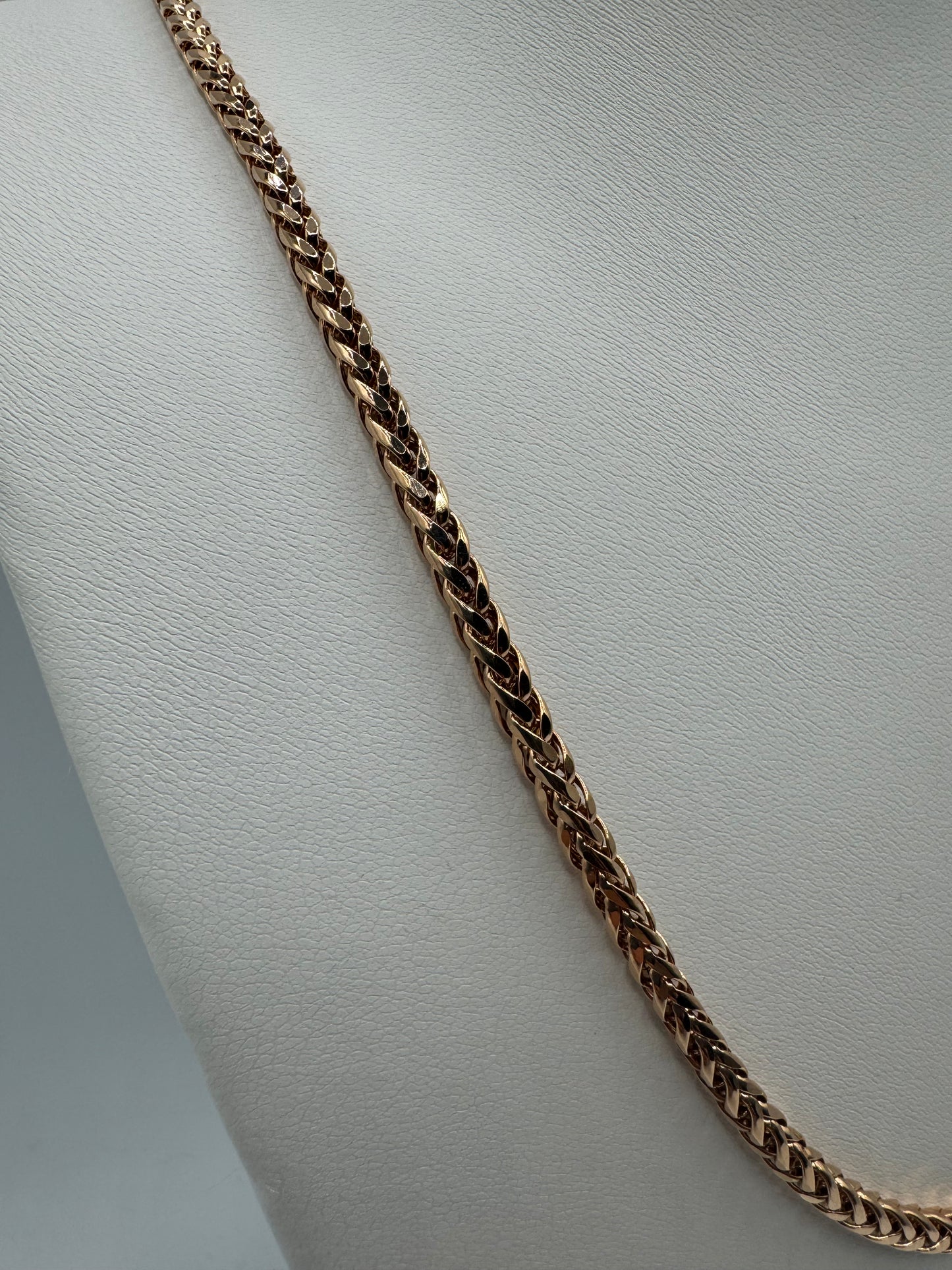 22” 10kt rose gold 4mm palm link