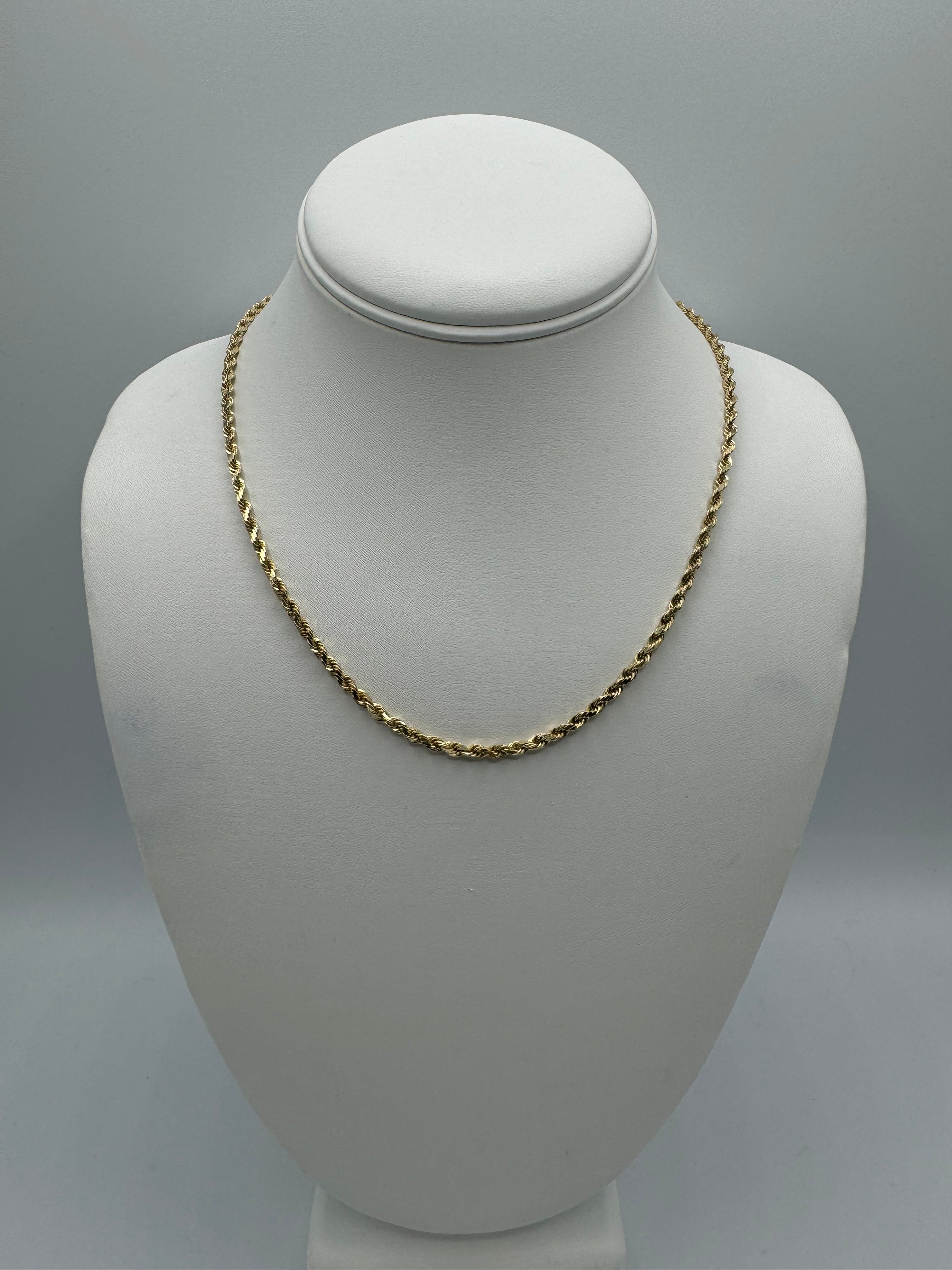 18” 3mm 10k Gold Rope – IBA Jewelry Co