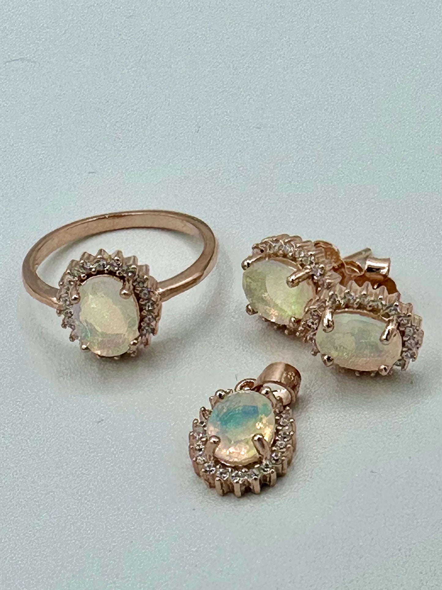 Opal w/ White Topaz Sets