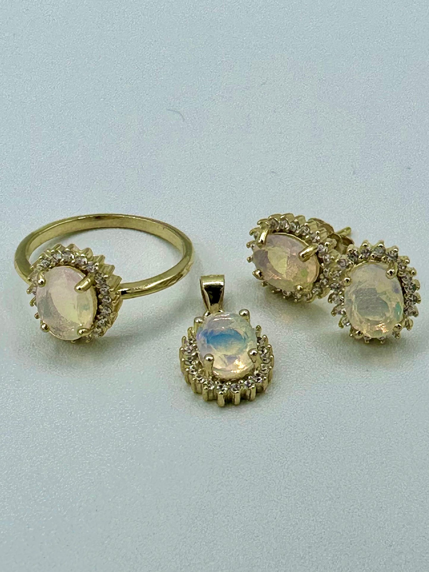 Opal w/ White Topaz Sets