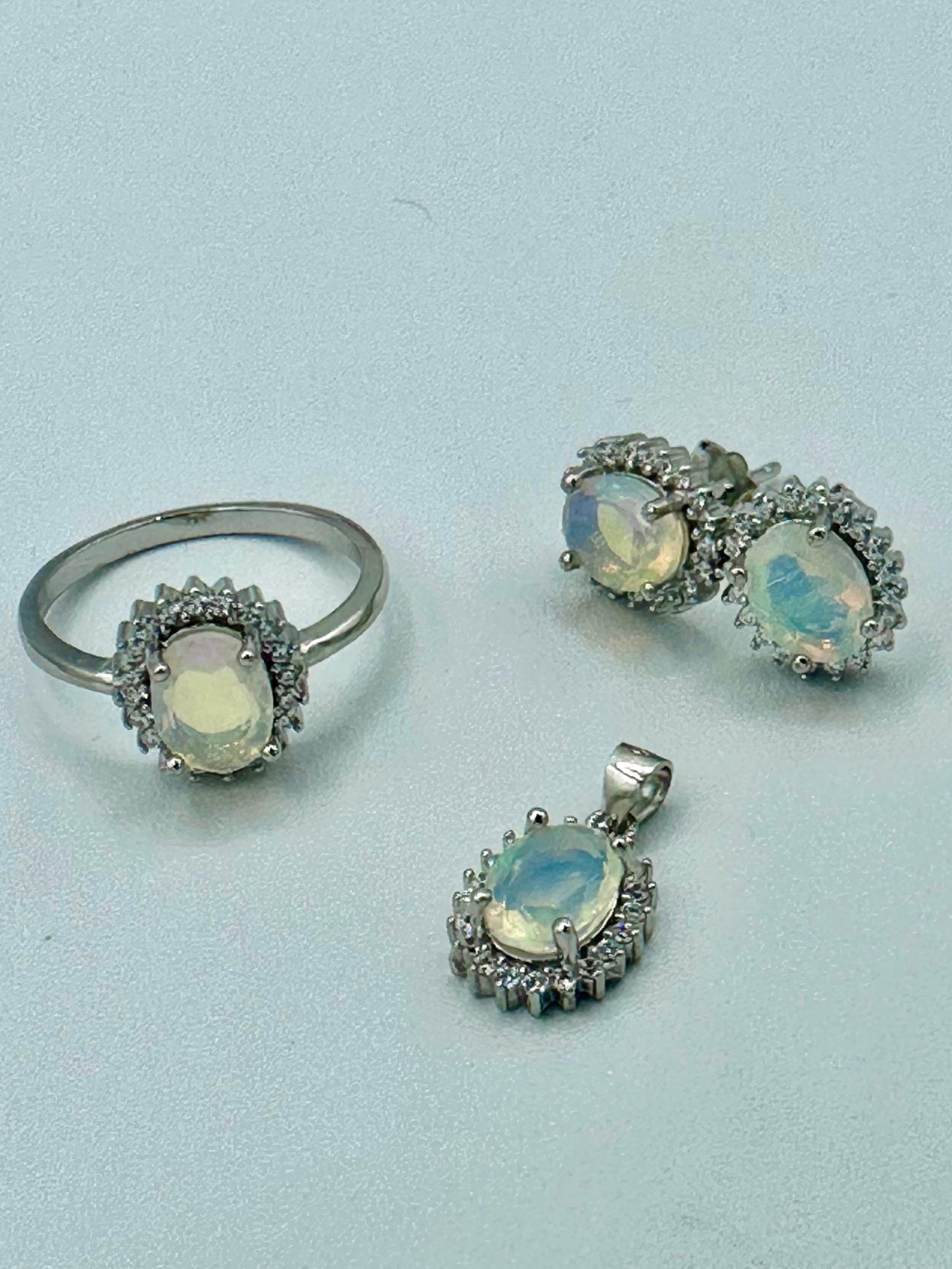 Opal w/ White Topaz Sets