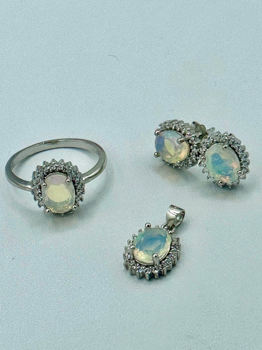 Opal w/ White Topaz Sets