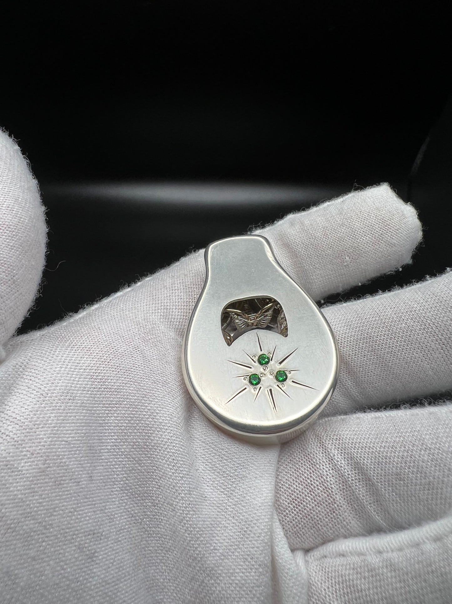 Tsavorite Garnet Silver Wrap Pendant