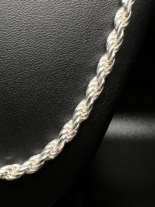 24” 4.5mm silver rope