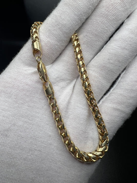 8.5” 14kt gold 5mm Franco bracelet